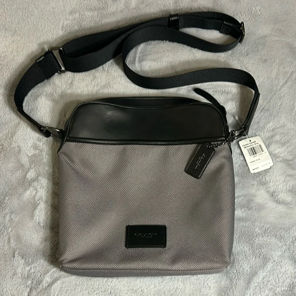 COACH F37609 Black and Gray Crossbody Messenger Bag NWT